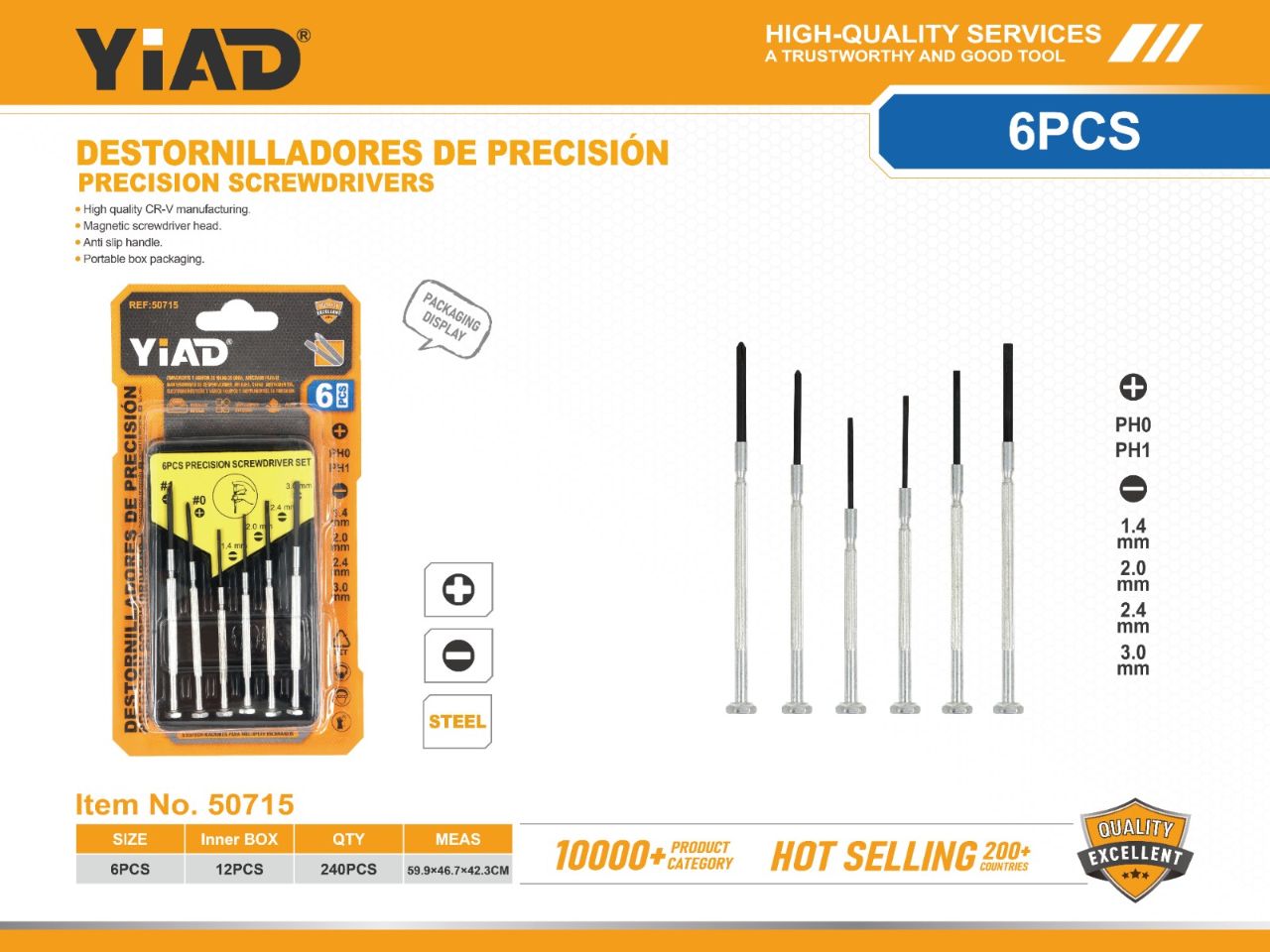 Destornillador de Precision 6pcs YIAD