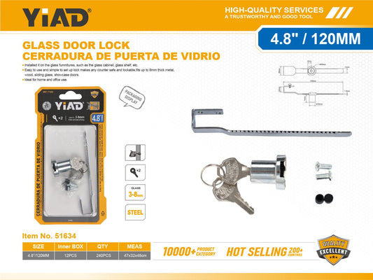 Cerradura para Vidriera 120mm YIAD